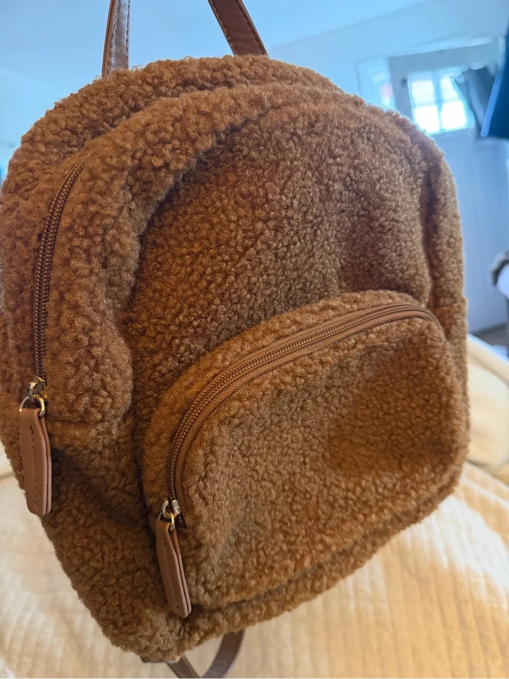 Forever 21 Brown Sherpa Backpack